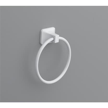 Oak Brook 4003571 Satin Die Cast Zinc Towel Ring; White